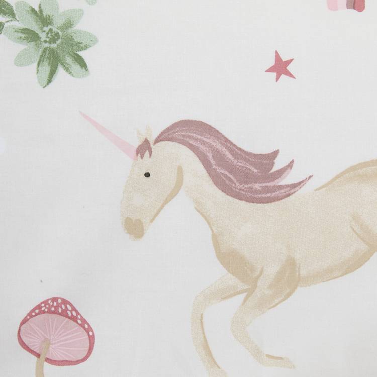 Argos Home unicorn storybook white toddler bedding set 150x120cm, imported from the UK