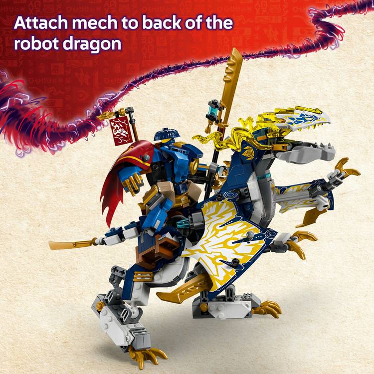 LEGO NINJAGO Rogue's Mech Dragon Rider building set 584 pieces, imported from the UK