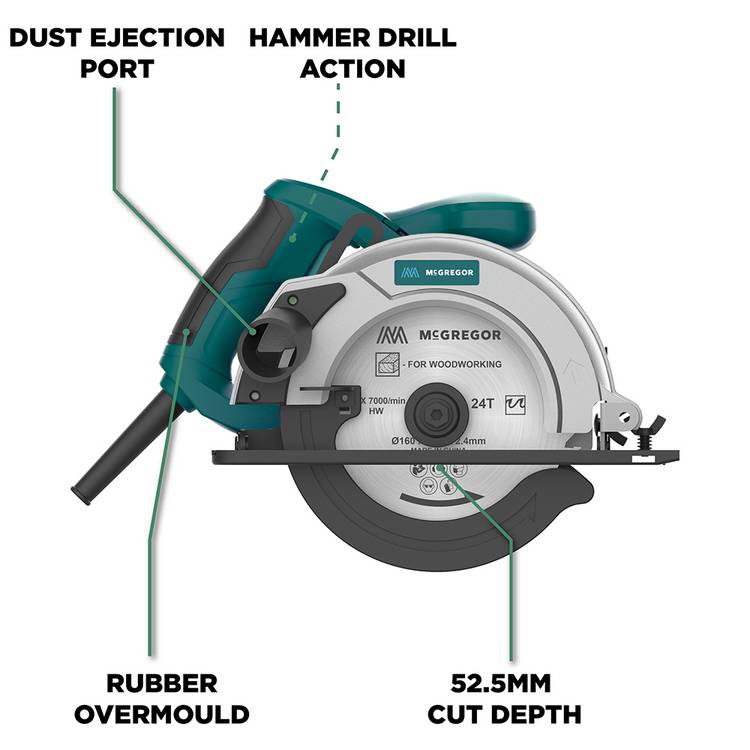 McGregor circular saw 1200W 160mm - British product