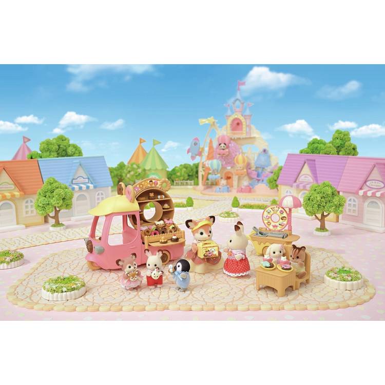Sylvanian Families donut wagon playset and deer figure, imported from the UK