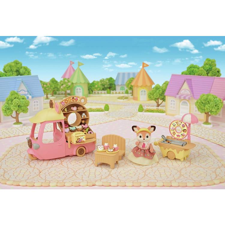 Sylvanian Families donut wagon playset and deer figure, imported from the UK