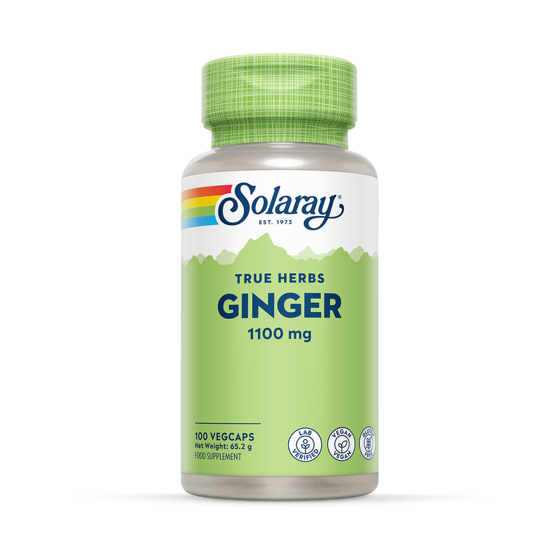 Solaray ginger root 1100mg 100 capsules, imported from the UK