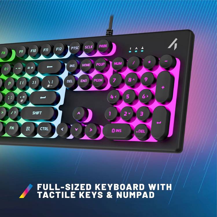 STEALTH Light-Up Wired Gaming Keyboard in black, UK version