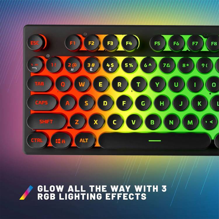 STEALTH Light-Up Wired Gaming Keyboard in black, UK version
