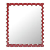 Habitat red wood lacquered wavy wall mirror 48x40cm - British product