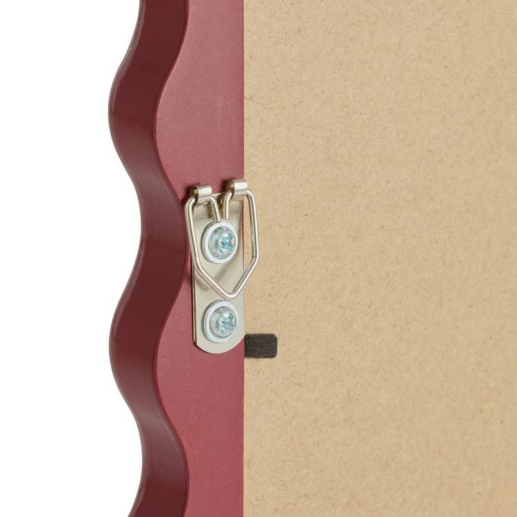 Habitat red wood lacquered wavy wall mirror 48x40cm - British product