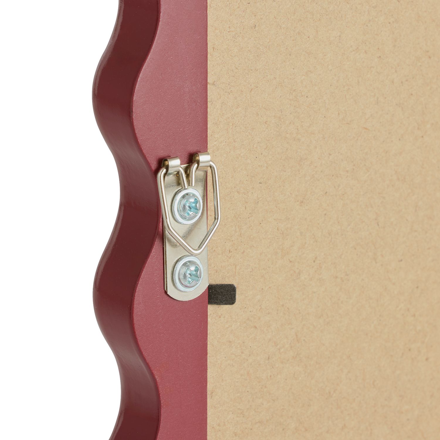 Habitat red wood lacquered wavy wall mirror 48x40cm - British product
