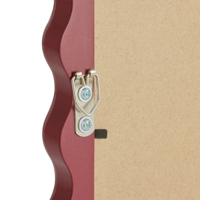 Habitat red wood lacquered wavy wall mirror 48x40cm - British product