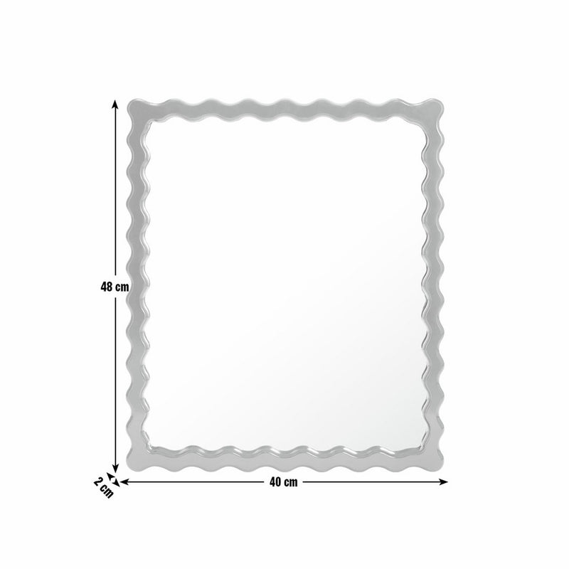 Habitat red wood lacquered wavy wall mirror 48x40cm - British product