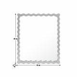 Habitat red wood lacquered wavy wall mirror 48x40cm - British product
