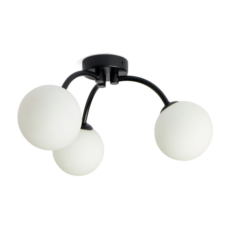 Argos Home flush ceiling light with opal glass globes, imported from the UK
