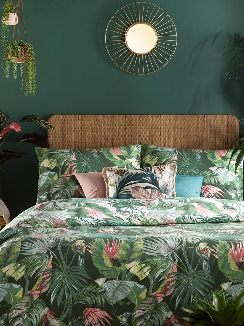 Furn Jade Green Amazonia Rainforest reversible duvet cover set - British product