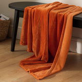 Argos Home Fleece Throw - Orange - 125x150cm