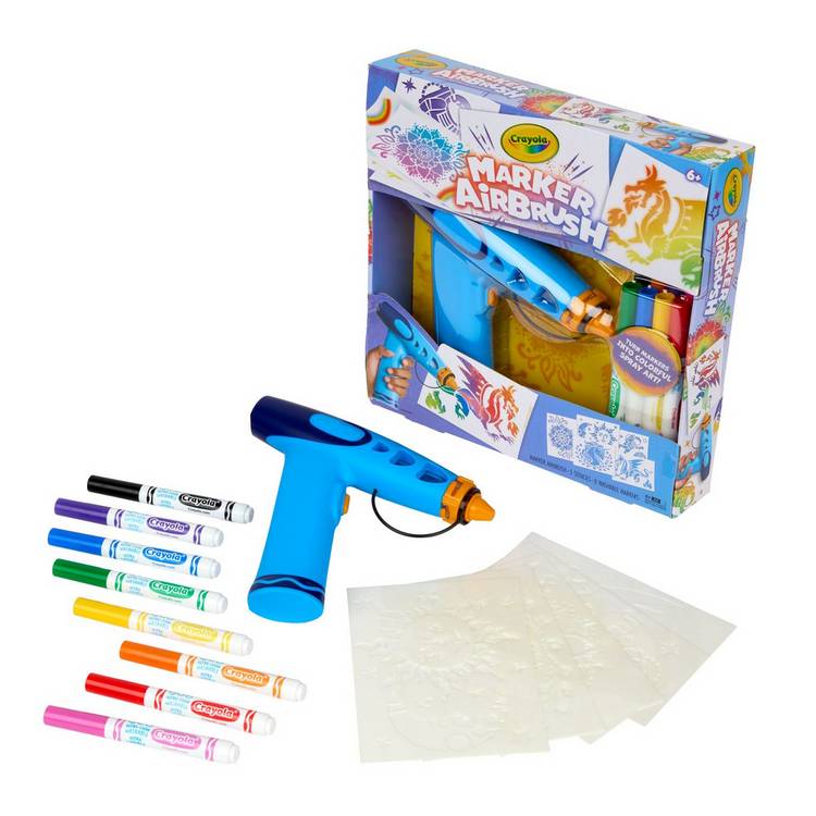 Crayola Marker Airbrush kit with markers and stencils - British product