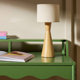 Argos Home rubber wood table lamp natural (British brand)