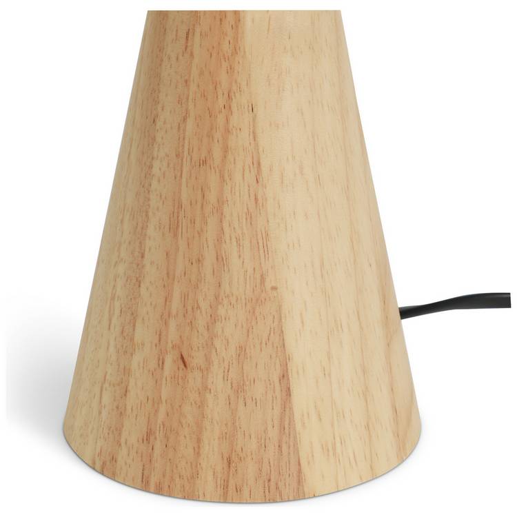 Argos Home rubber wood table lamp natural (British brand)