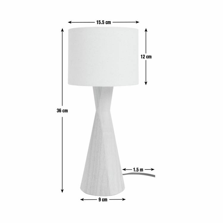 Argos Home rubber wood table lamp natural (British brand)