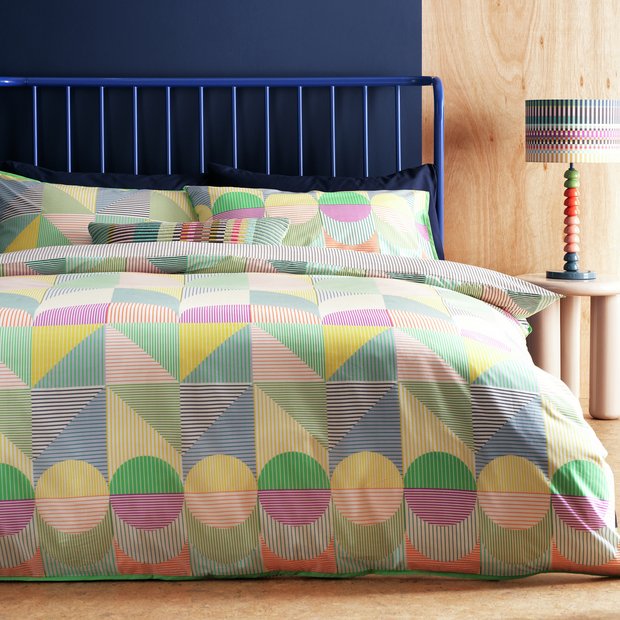 Margo Selby Ned bedding set single size linear geo pattern (British brand)