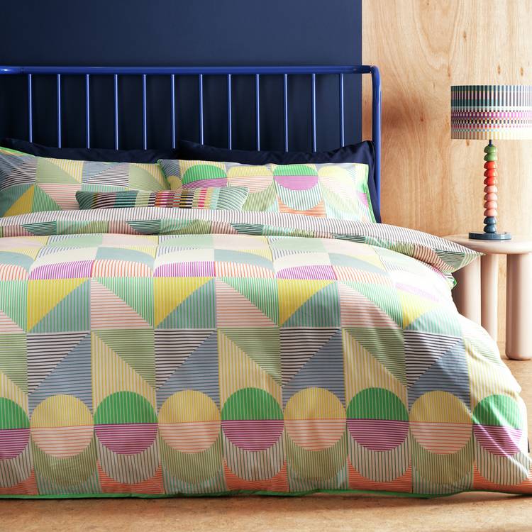 Margo Selby Ned bedding set single size linear geo pattern (British brand)