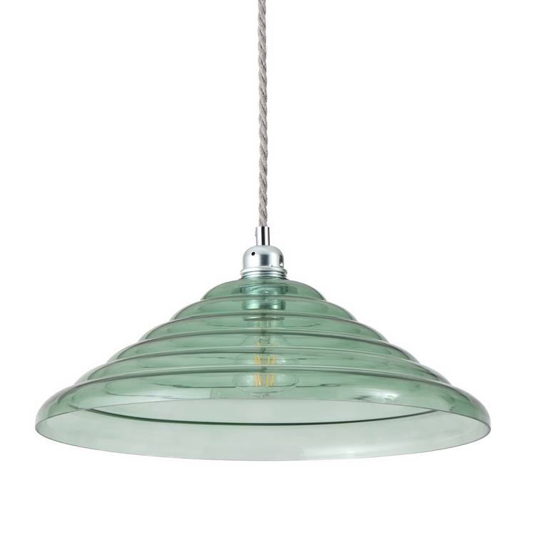 Habitat Ringo green glass lampshade 40cm - British product