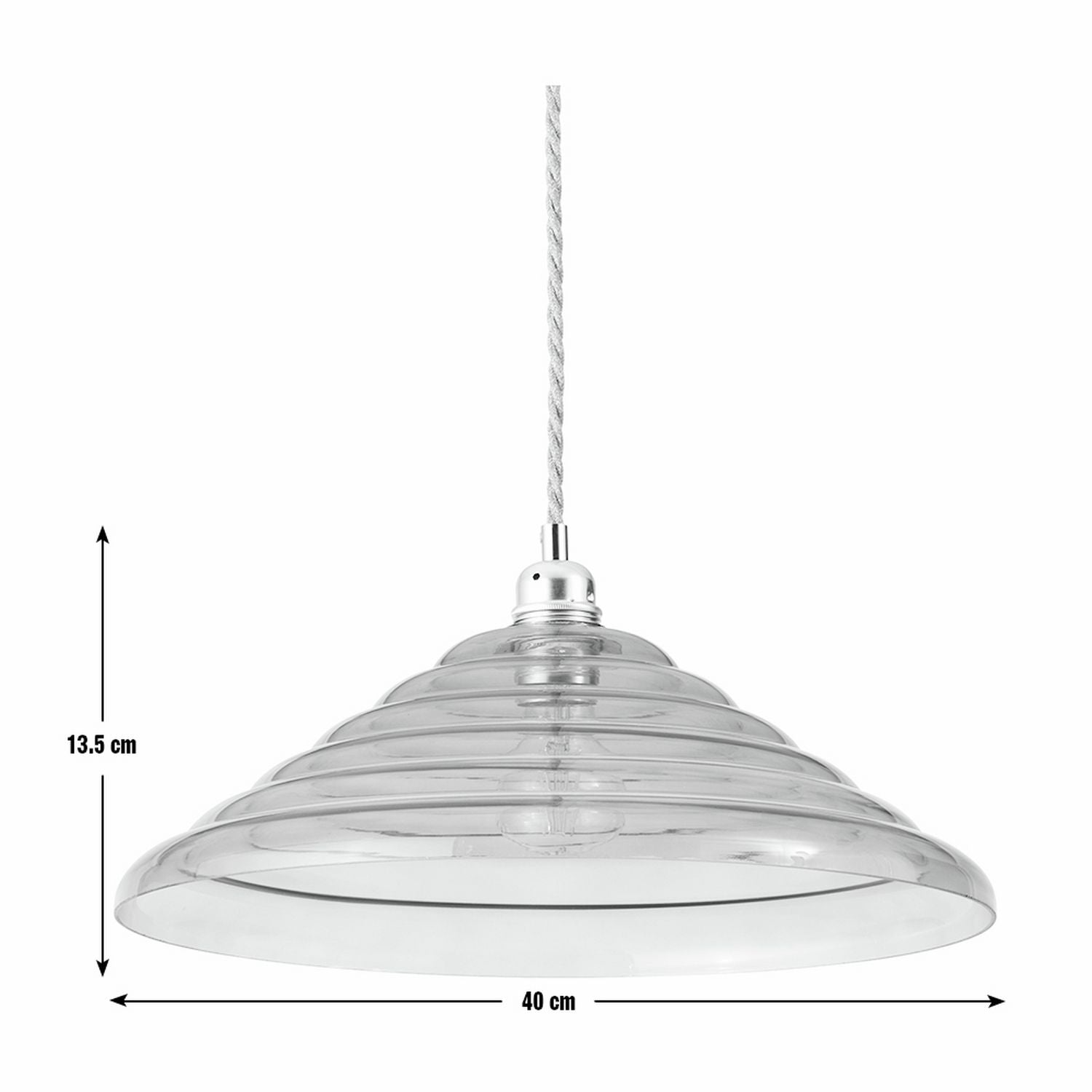 Habitat Ringo green glass lampshade 40cm - British product
