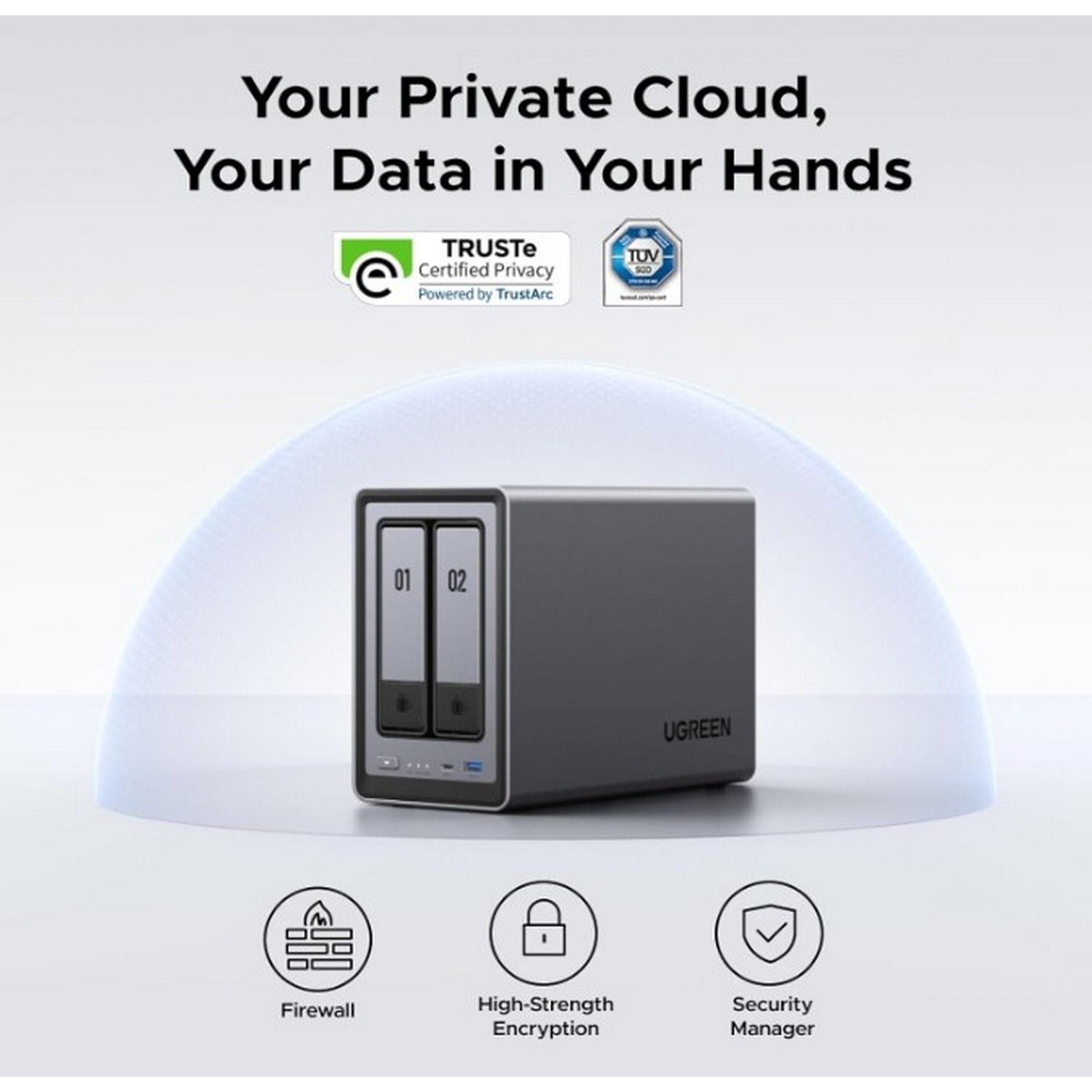 UGREEN NAS DXP2800 2-bay diskless network storage - British product