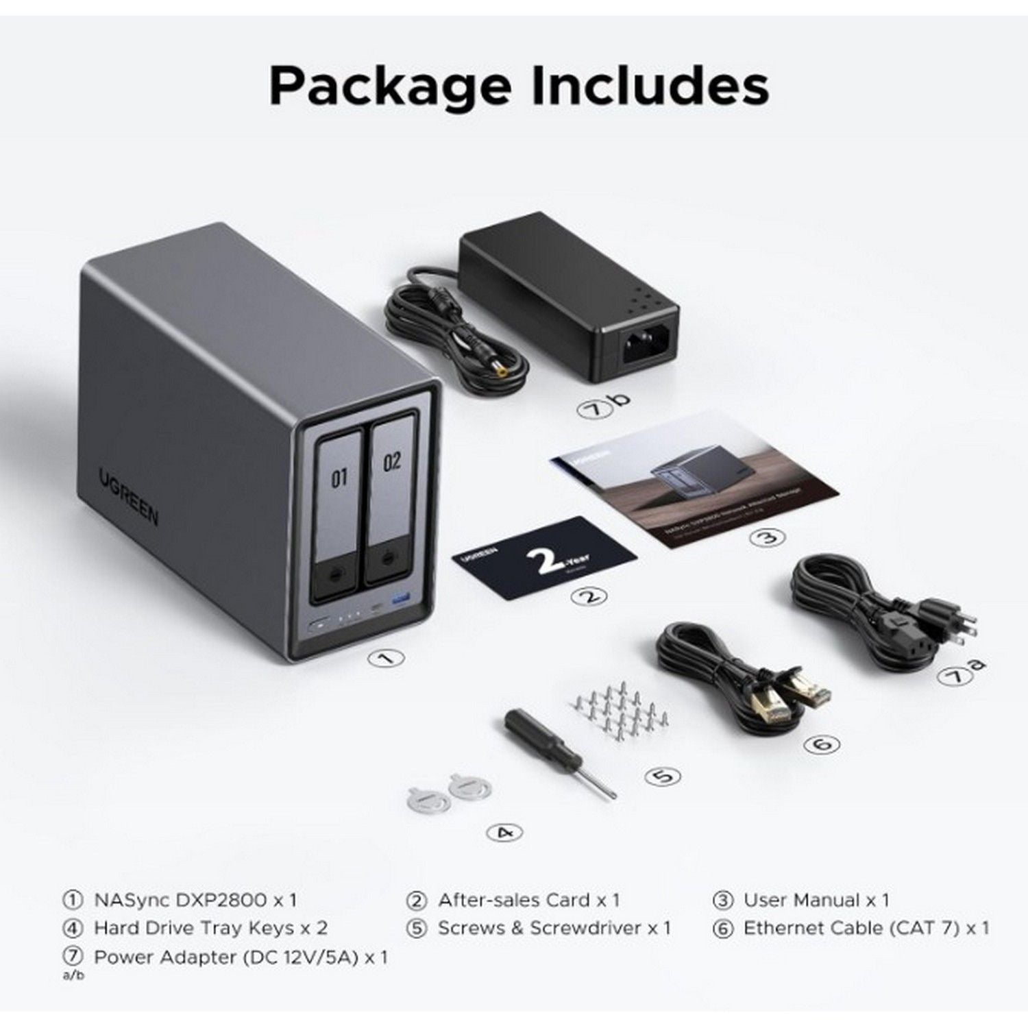 UGREEN NAS DXP2800 2-bay diskless network storage - British product