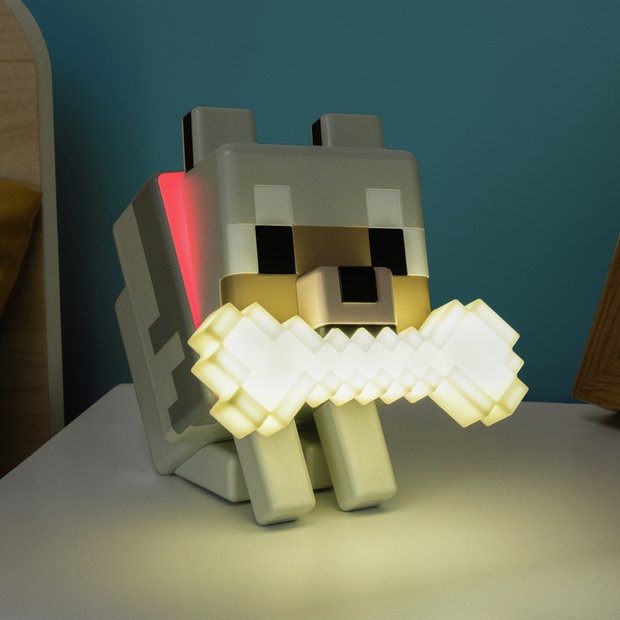 Minecraft Wolf GloBuddies LED novelty light beige 14cm (British brand)