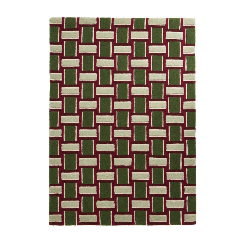 Habitat mid-century burgundy wool rug 120x170cm, UK version