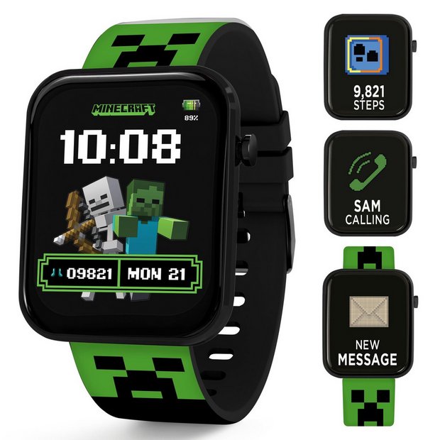 Minecraft kids smart watch green Creeper design (British brand)