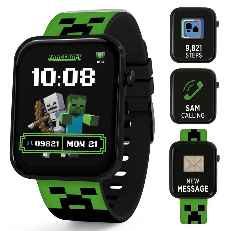 Minecraft kids smart watch green Creeper design (British brand)