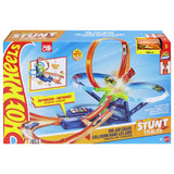 Hot Wheels stunt track playset with motorised booster and toy car (British brand)