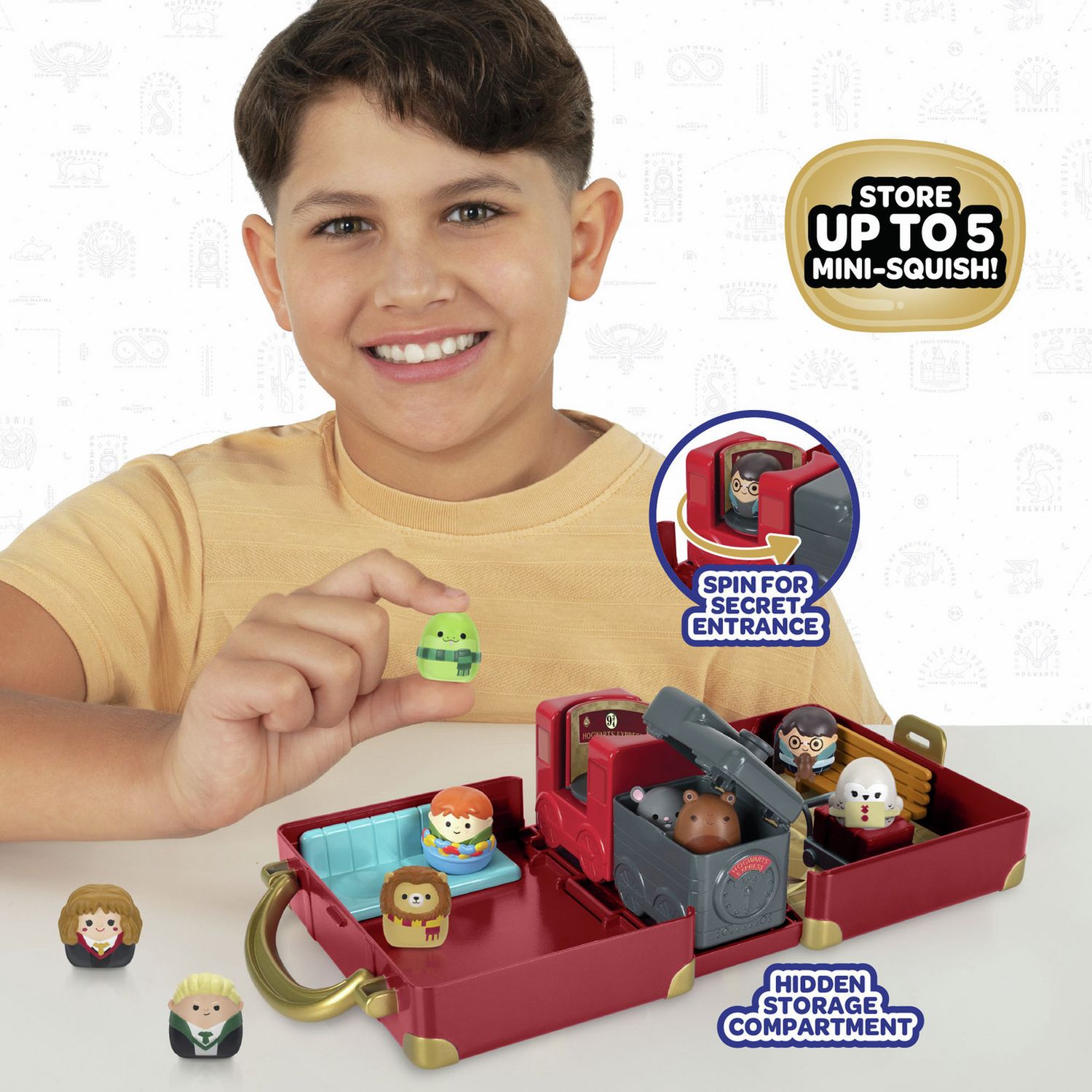 Squish-a-longs Hogwarts Express playset with Harry, Ron and Hedwig (British brand)