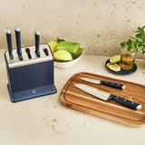 Tefal EverSharp Pro 5 piece knife block blue, UK version