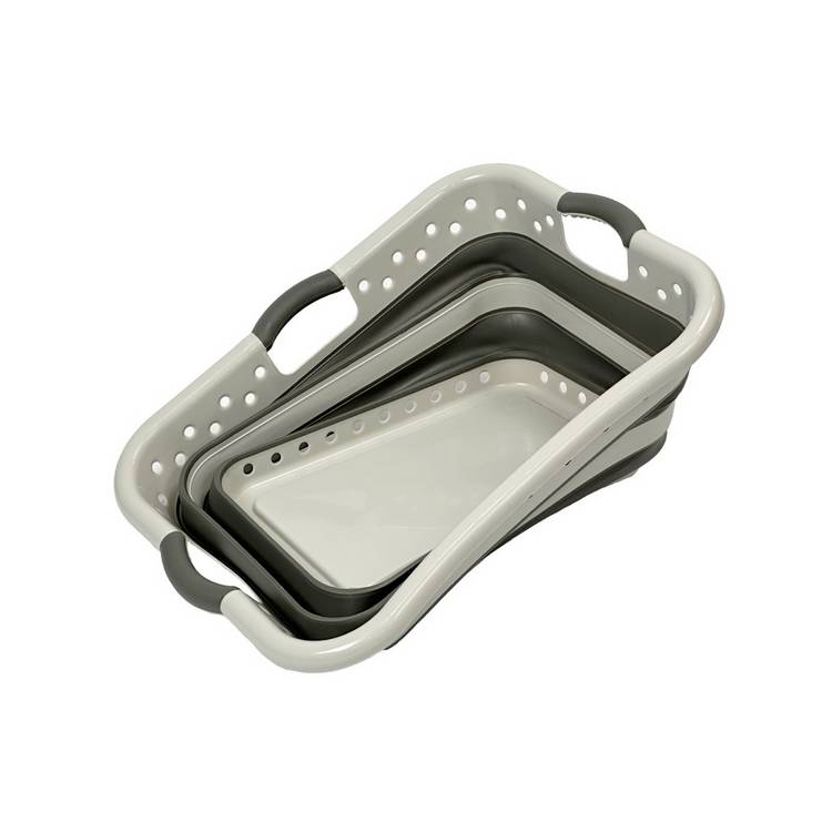 Addis collapsible hip hugger laundry basket 45l grey, UK version