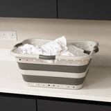 Addis collapsible hip hugger laundry basket 45l grey, UK version
