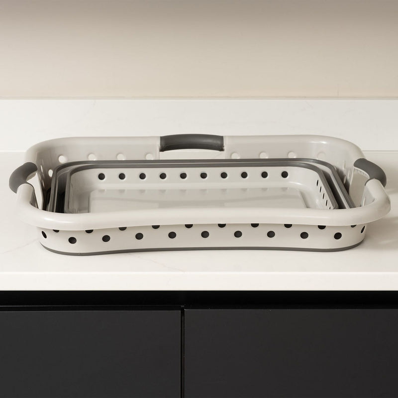 Addis collapsible hip hugger laundry basket 45l grey, UK version