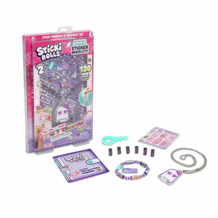 Sticki Rolls Sticki Pendant activity pack with bracelet and stickers, UK version