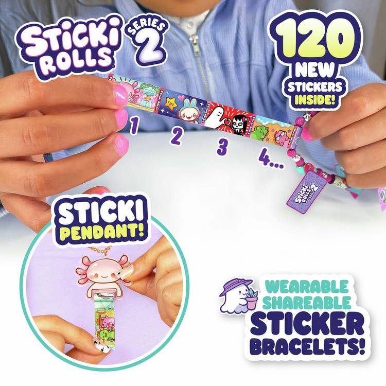 Sticki Rolls Sticki Pendant activity pack with bracelet and stickers, UK version