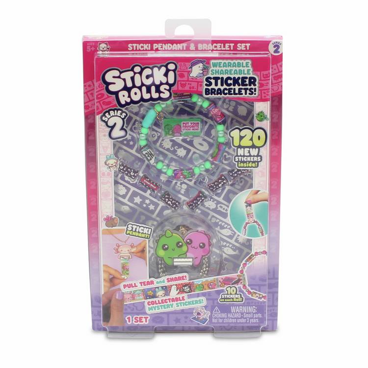 Sticki Rolls Sticki Pendant activity pack with bracelet and stickers, UK version
