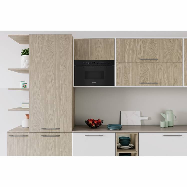 Indesit built-in microwave black 22L (British brand)