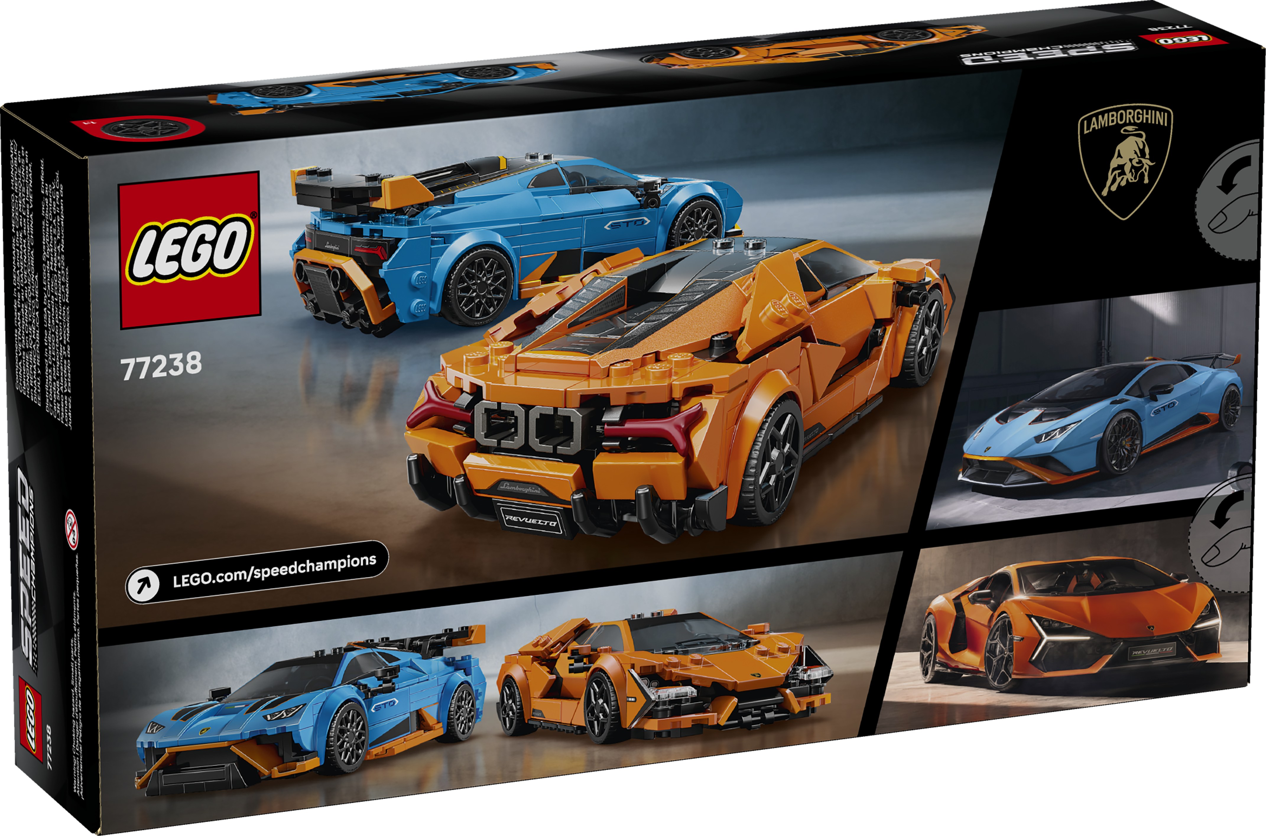 LEGO Speed Champions Lamborghini Revuelto & Huracán STO building set, UK version