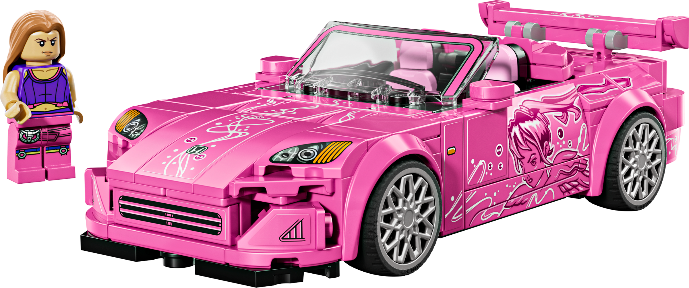 Lego Speed Champions Honda S2000 2 Fast 2 Furious pink car 300 pcs, UK version