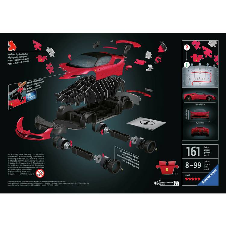 Ravensburger Ferrari Stradale 3D puzzle 108 pieces, UK version