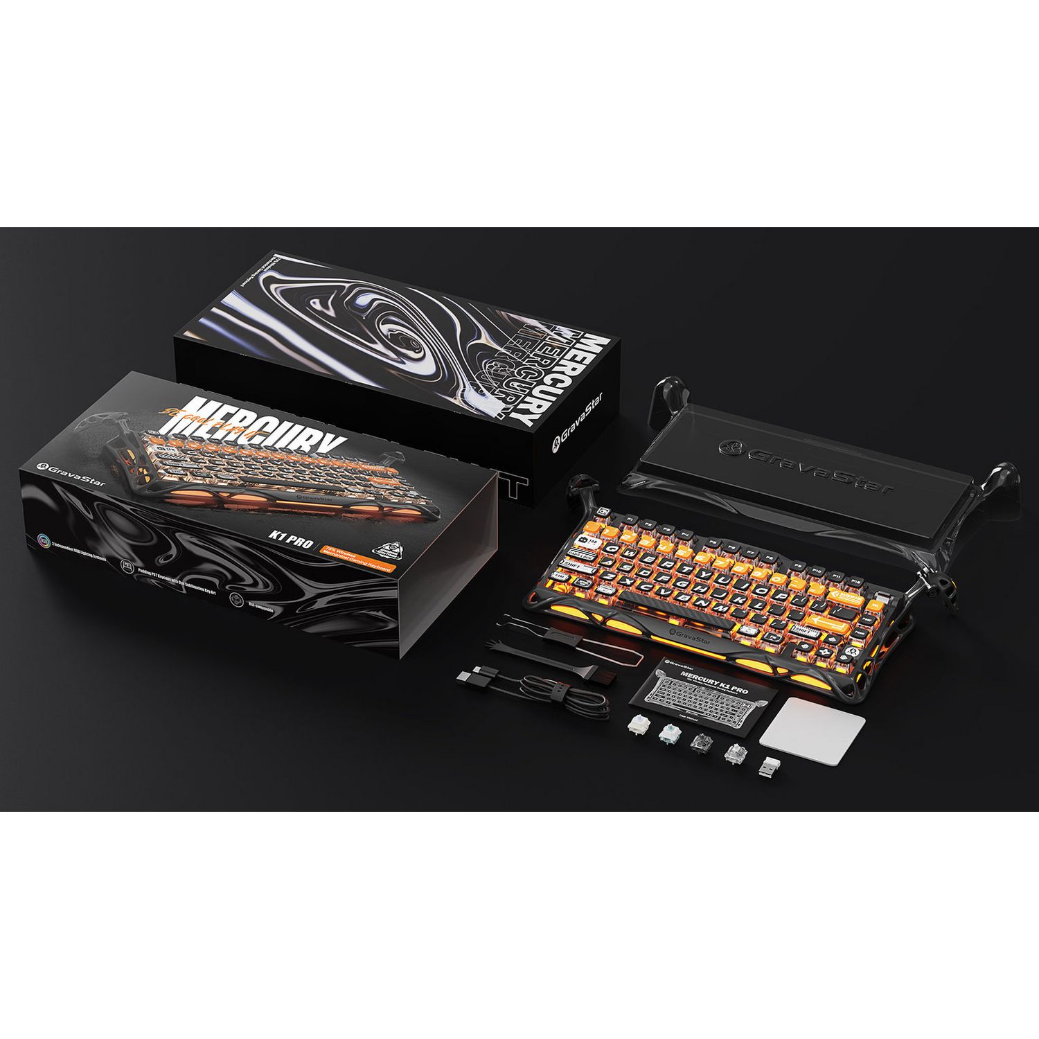 GravaStar Mercury K1 Pro Cyberflare mechanical keyboard - British product
