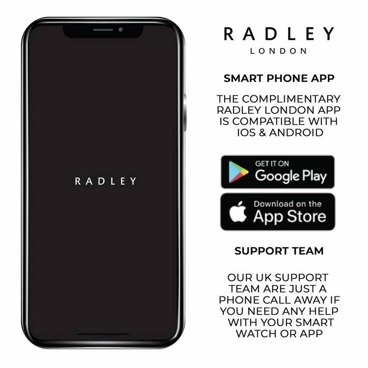 Radley smart watch Petite Case teal silicone strap, UK version