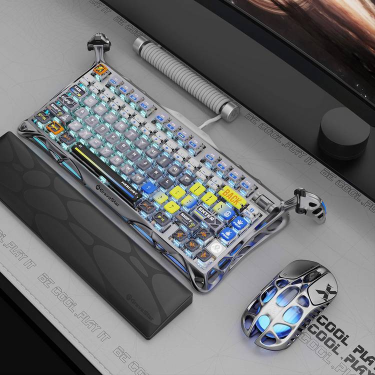 GravaStar Mercury K1 Pro wireless mechanical keyboard silver - British product