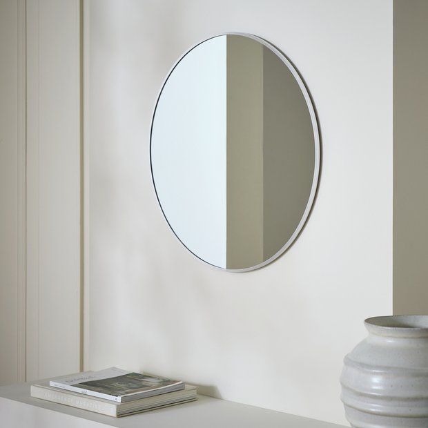 Habitat silver round wall mirror 50x50cm (British brand)