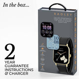 Radley Petite Smartwatch with black leather strap, imported from the UK
