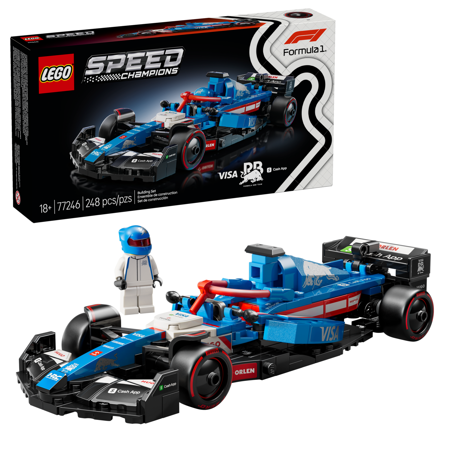 LEGO Visa Cash App RB VCARB 01 F1 Race Car 248 Pieces (British brand)
